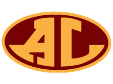 A maroon and gold oval logo features the capital letters 'A' and 'L' intertwined in a bold, retro style.