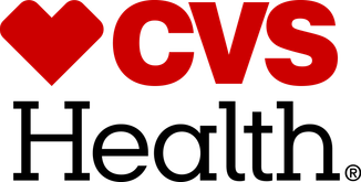 A red heart shape followed by the red letters "CVS" on a black background, a pharmacy's logo.