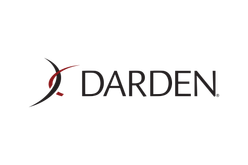 The Darden logo features the word "DARDEN" in a bold font, accompanied by a stylized red swirl to its left.