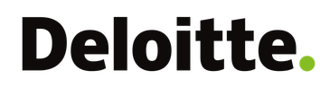 The name "Deloitte" is written in dark gray letters, with a small green octagon to the right of the name.