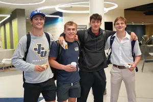 JCU campus life - a small group of students in a campus setting