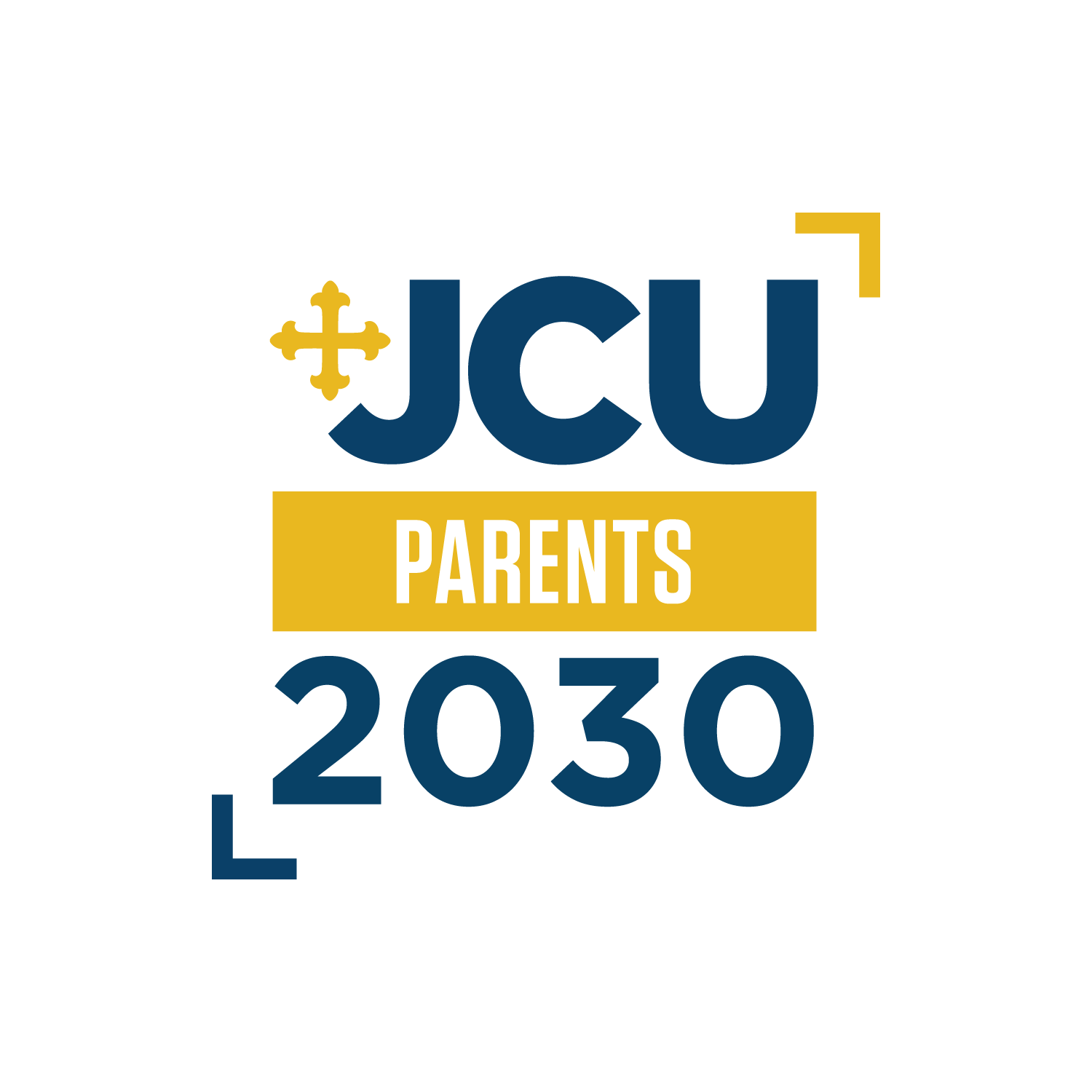 JCU Parents 2030 badge, white background