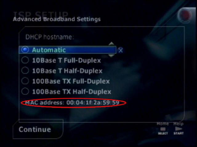 Image showing a screenshot for ps21 advanced broadband settings screen