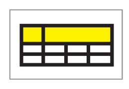 illustration of blank table with top row highlighted