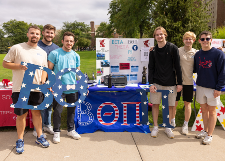 student fraternity on the quad