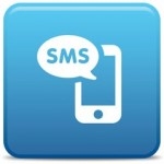 SMS2 icon in blue and white