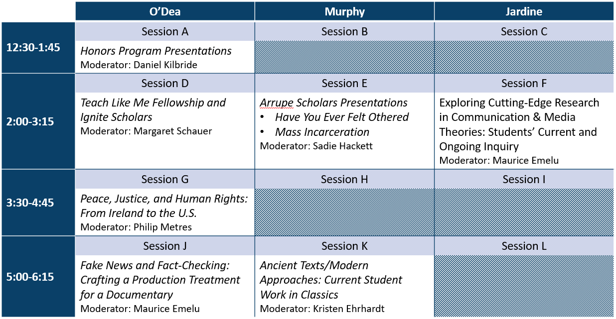 Schedule of 2023 Celebration of Scholarship Oral Sessions