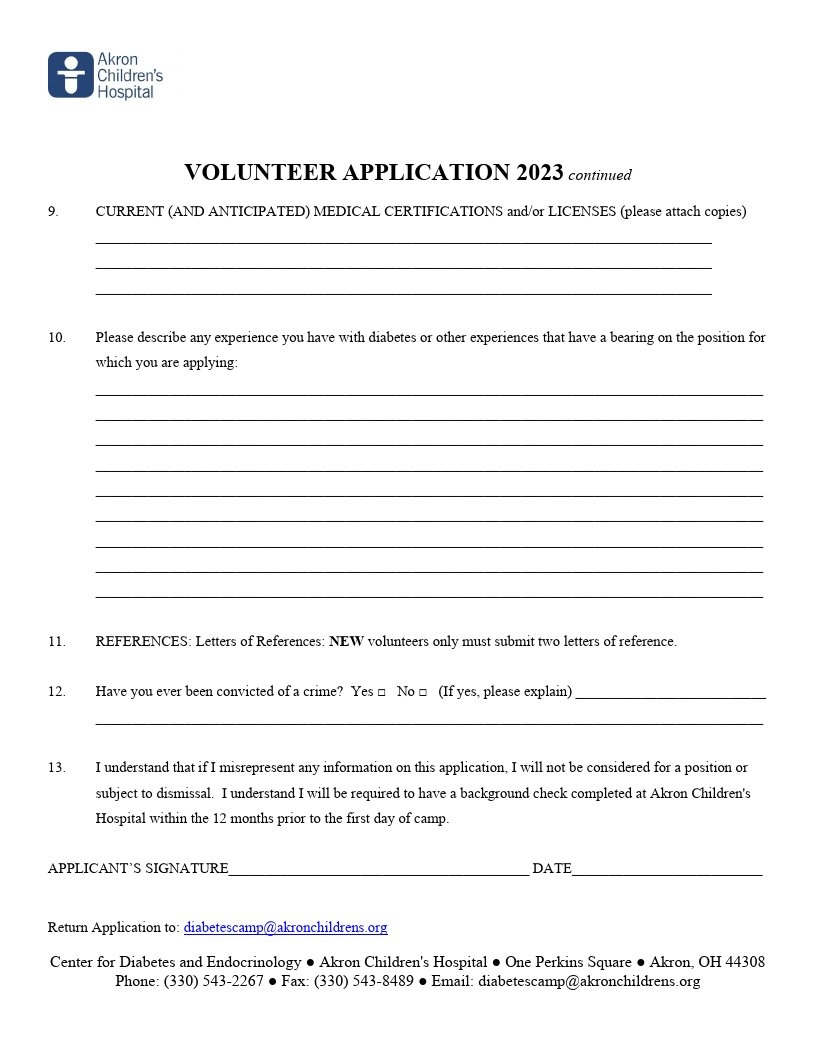 2023 Volunteer Application page 3